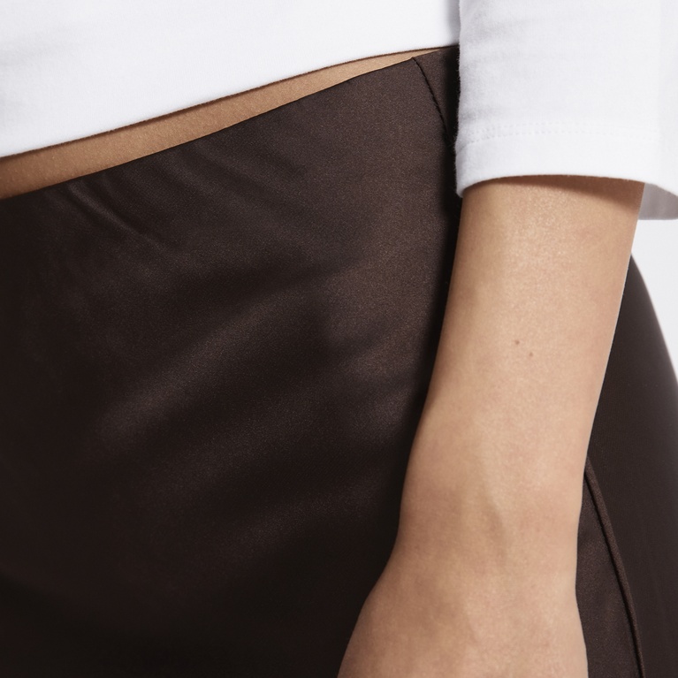 Satin skirt "Corinne" Brown